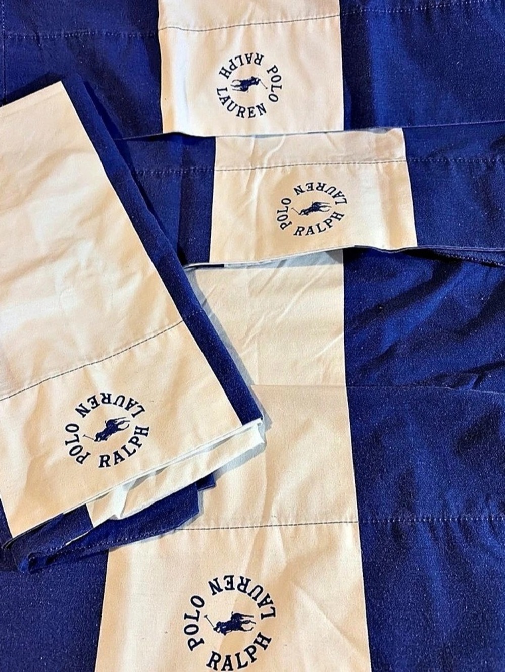 Vintage Ralph Lauren Polo BLACK LABEL Blue & White Color Block 4 standard cases